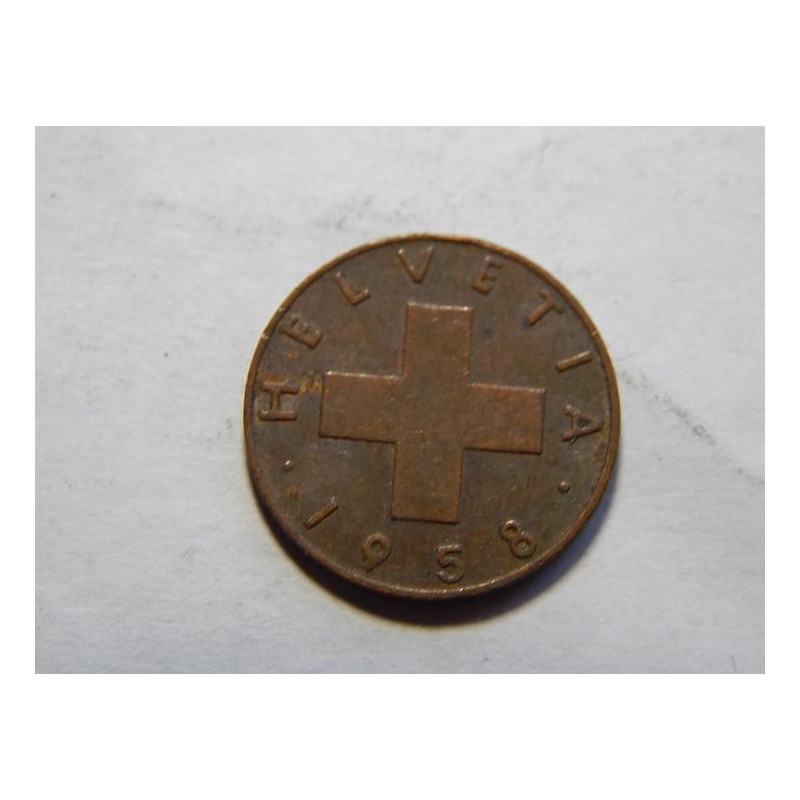 Švýcarsko 1 Rappen 1958 B XF č11314 Švýcarsko 1 Rappen 1958 B XF č11314