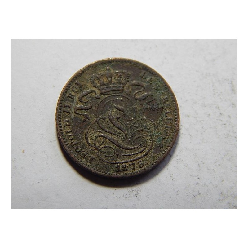 Belgie F. legenda 1 Centim 1875 F-VF č37445 Belgie F. legenda 1 Centim 1875 F-VF č37445