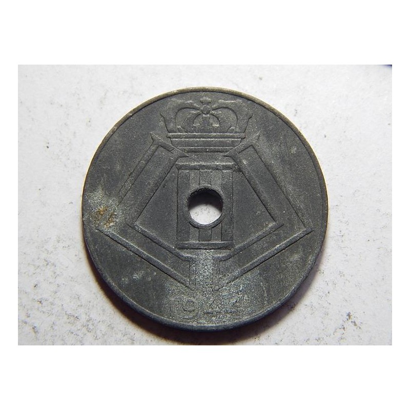 Belgie N. legenda 10 Centimes 1944 Zn VF č37175 Belgie N. legenda 10 Centimes 1944 Zn VF č37175