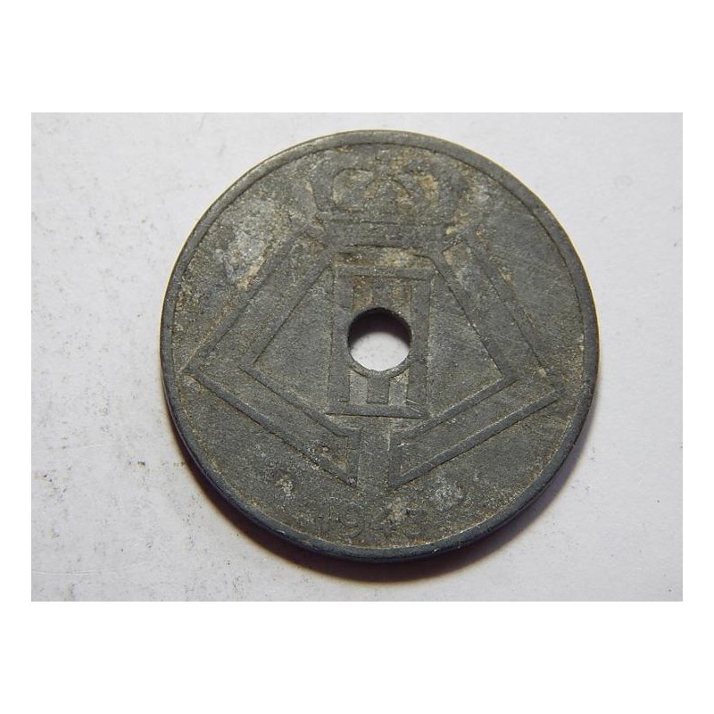 Belgie N. legenda 25 Centimes 1943 Zn VF č21932 Belgie N. legenda 25 Centimes 1943 Zn VF č21932