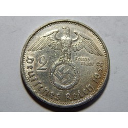 Německo 3. Říše 2 Mark 1938 B Ag XF č24315