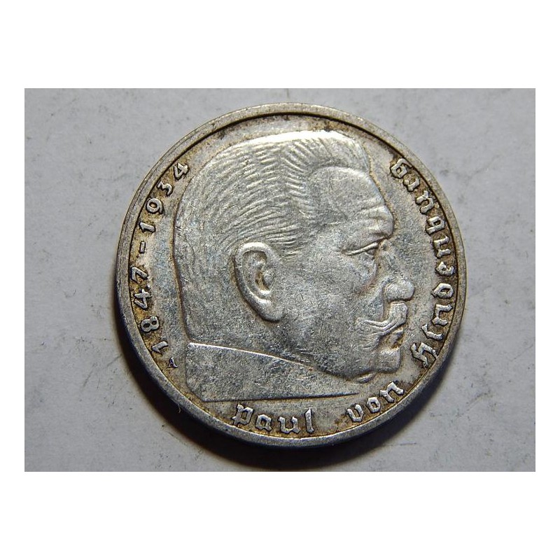 Německo 3. Říše 2 Mark 1939 A Ag XF č24367 Německo 3. Říše 2 Mark 1939 A Ag XF č24367