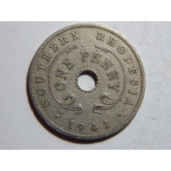 Rhodesia (Zimbabwe) 1 Penny 1941 RR VF-XF č25833