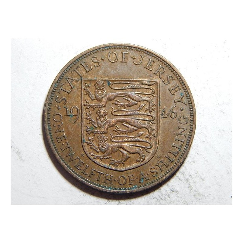 Jersey 1/12 Shilling 1946 RR XF č12168 Jersey 1/12 Shilling 1946 RR XF č12168