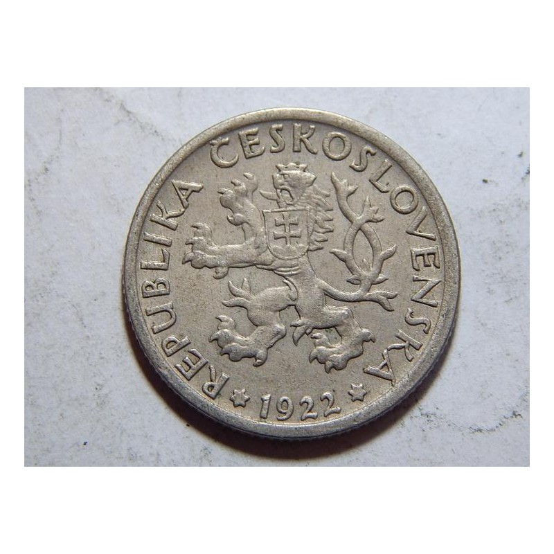 Československo 1 Koruna 1922 XF-UNC č29544 Československo 1 Koruna 1922 XF-UNC č29544