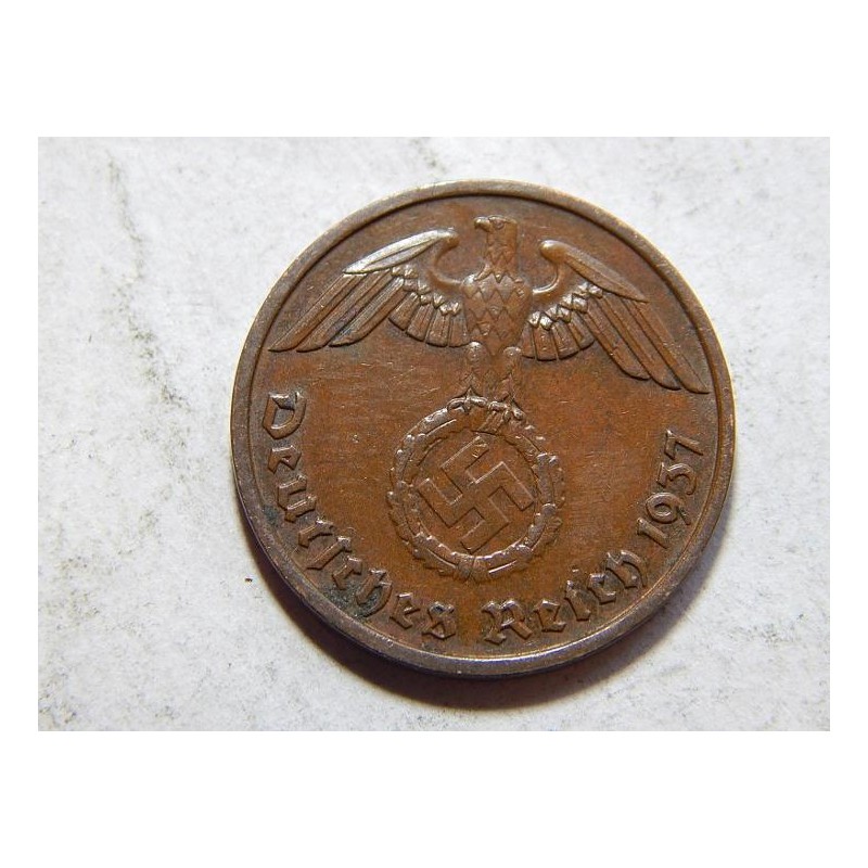 Německo 3. Říše 2 Pfennig 1937 F XF č29568 Německo 3. Říše 2 Pfennig 1937 F XF č29568