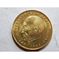 Německo BRD pozlacená 2 Mark 1987 D UNC č23037 