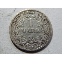 Německo Císařství 1 Mark 1875 G Ag VF-XF č21492