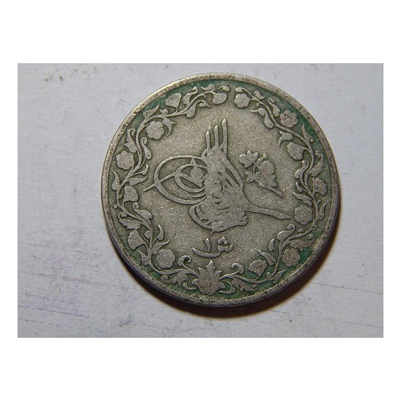Egypt Abdul Hamid II. 1 Qirsh 1907 H RR VF-XF č21188 Egypt Abdul Hamid II. 1 Qirsh 1907 H RR VF-XF č21188