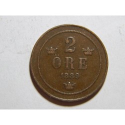 Švédsko 2 Öre 1889 RR XF č31941