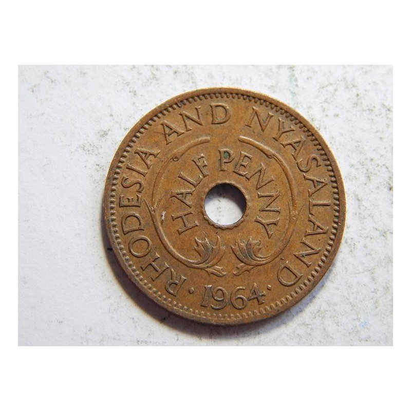 Rhodesia and Nyasaland ½ Penny 1964 R XF č31645 Rhodesia and Nyasaland ½ Penny 1964 R XF č31645