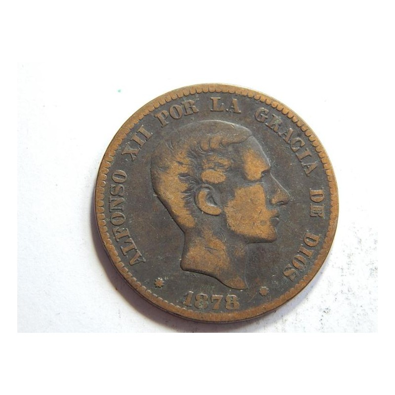 Španělsko 10 Centimos 1878 OM VF č31532 Španělsko 10 Centimos 1878 OM VF č31532