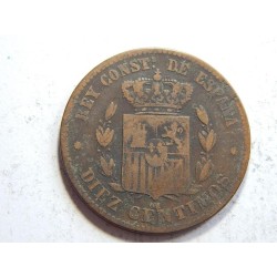Španělsko 10 Centimos 1878 OM VF č31532 