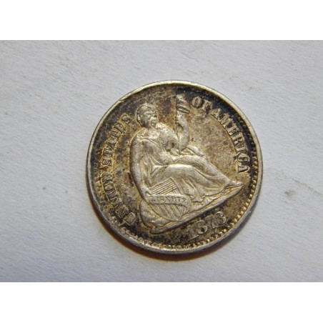 USA ½ Dime 1873 S RR Ag UNC č00805