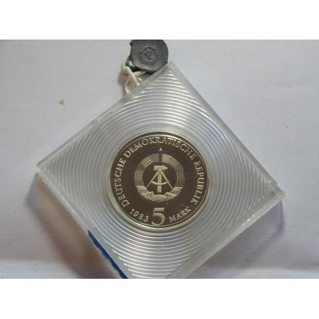 Německo DDR 5 Mark Luthers Geburtshaus 1983 PROOF RRR čŠU001