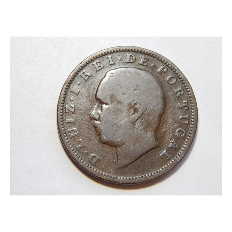 Portugalsko 20 Reis 1883 VF č35414 Portugalsko 20 Reis 1883 VF č35414