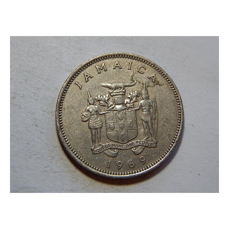 Jamajka 20 Cents 1969 XF č21652 Jamajka 20 Cents 1969 XF č21652