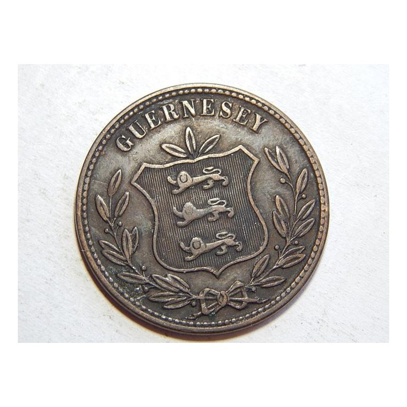 Guernsey 8 Doubles 1874 RRR XF č21645 Guernsey 8 Doubles 1874 RRR XF č21645