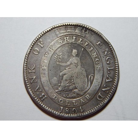 Anglie 5 Shillings 1804 přeražba 8 Reales Spain Ag VF RRRR č00740