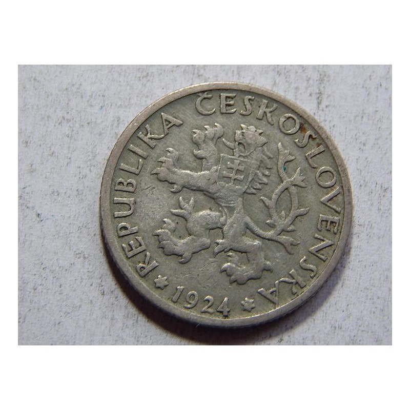 Československo 1 Koruna 1924 XF č36743 Československo 1 Koruna 1924 XF č36743