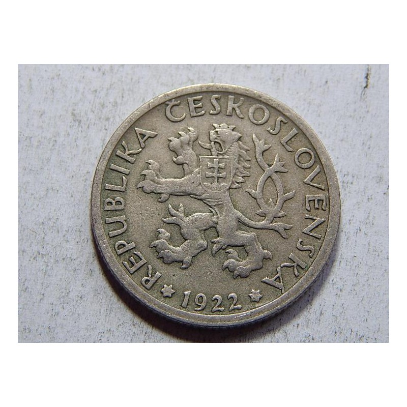 Československo 1 Koruna 1922 XF č36722 Československo 1 Koruna 1922 XF č36722