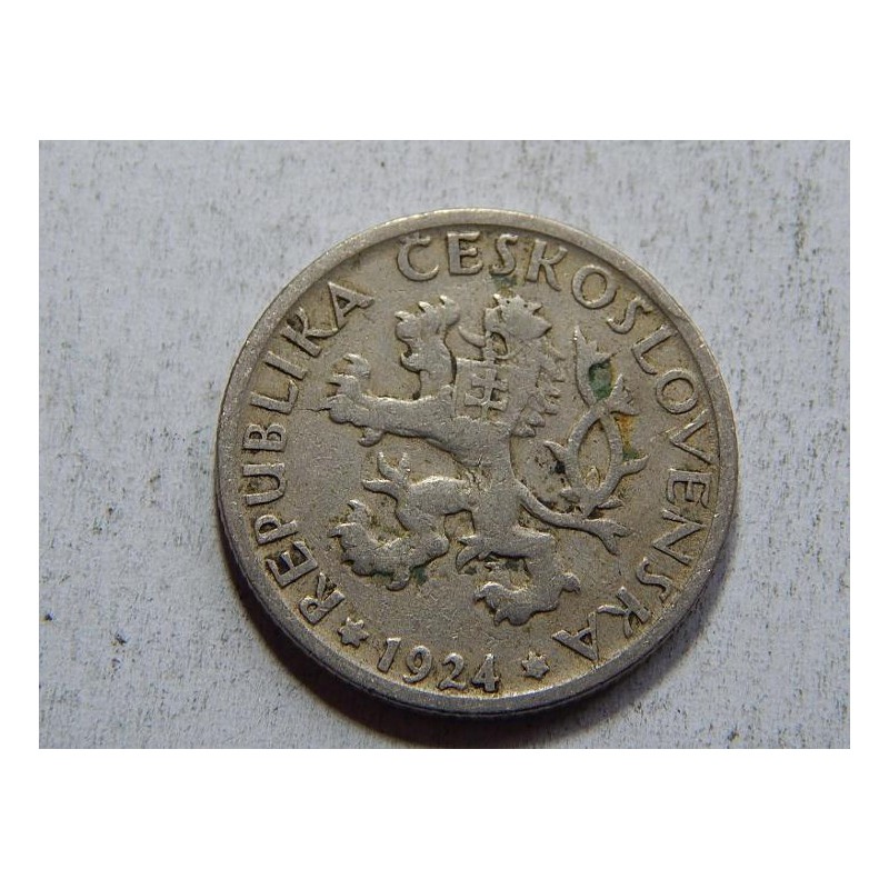 Československo 1 Koruna 1924 XF č36695 Československo 1 Koruna 1924 XF č36695