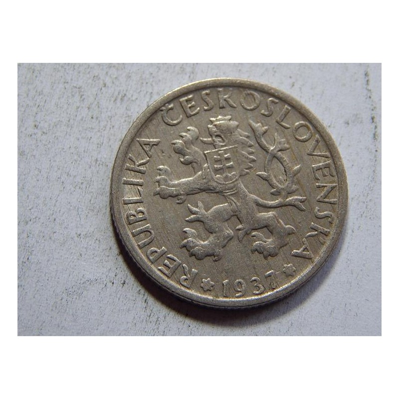 Československo 1 Koruna 1937 R XF č36829 Československo 1 Koruna 1937 R XF č36829