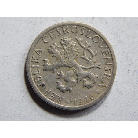 Československo 1 Koruna 1946 XF-UNC č30582 