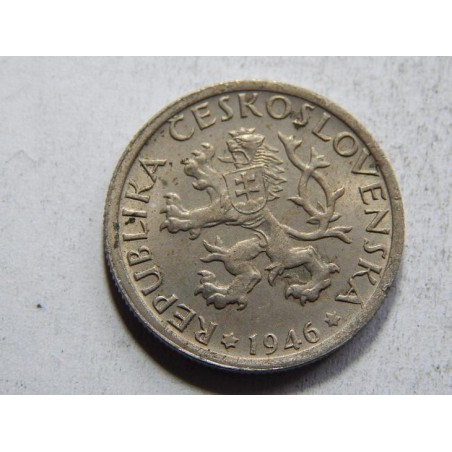 Československo 1 Koruna 1946 XF-UNC č30362 
