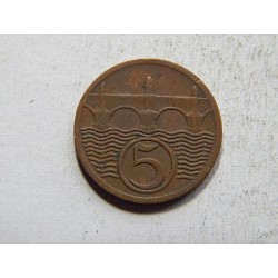 Československo 5 Haléřů 1923 XF č30165 