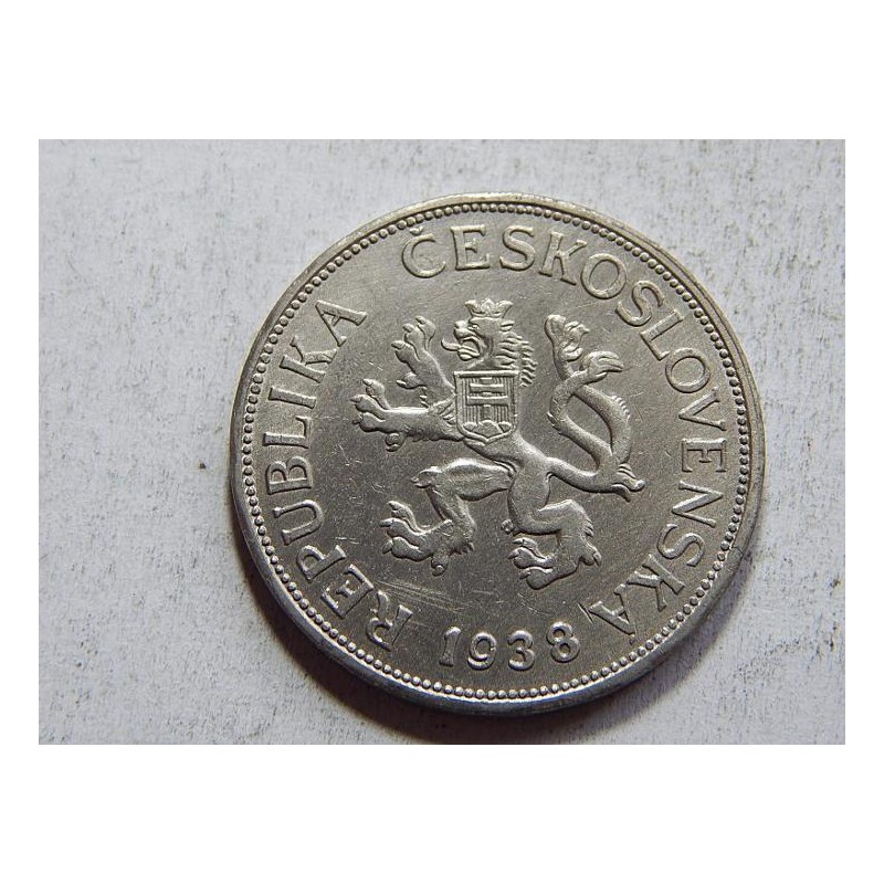 Československo 5 Korun 1938 XF č36496 Československo 5 Korun 1938 XF č36496