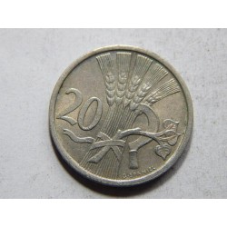 Československo 20 Haléřů 1922 XF-UNC č30506 