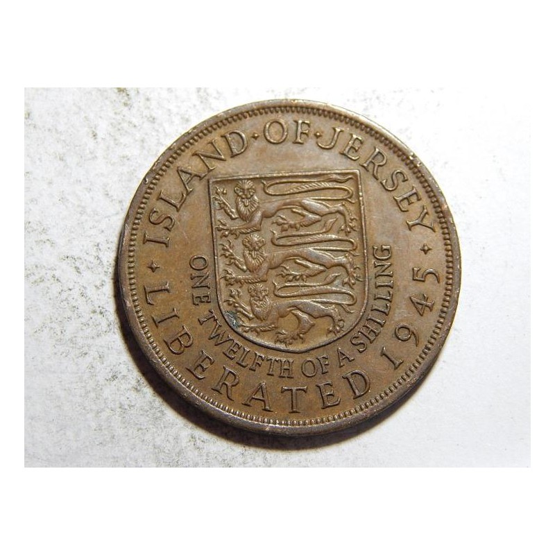 Jersey 1/12 Shilling 1945 R XF č12299 Jersey 1/12 Shilling 1945 R XF č12299