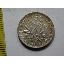 Francie 50 Centimes 1918 Ag XF č25745ř72Kč 