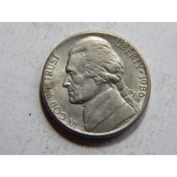 USA 5 Cents 1986 P XF č31348 