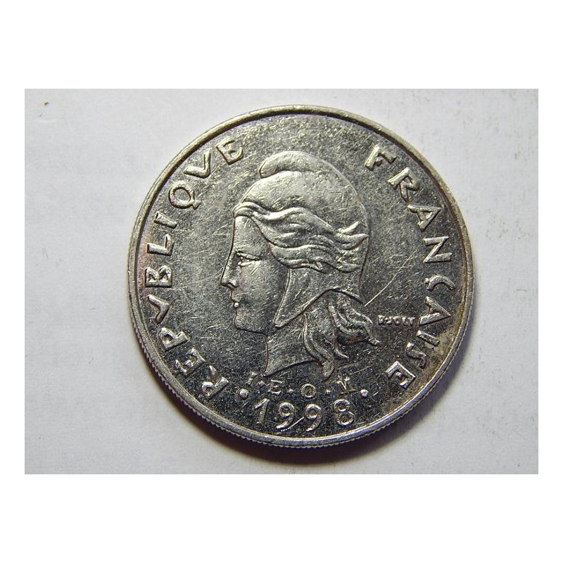 Francouzská Polynésie 20 Francs 1998 XF č37882 Francouzská Polynésie 20 Francs 1998 XF č37882