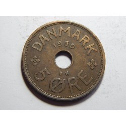 Dánsko 5 Øre 1930 N, GJ XF č05193 