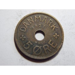 Dánsko 5 Øre 1927 HCN, GJ VF č05202 