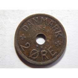 Dánsko 2 Øre 1928 N,GJ VF-XF č05508 