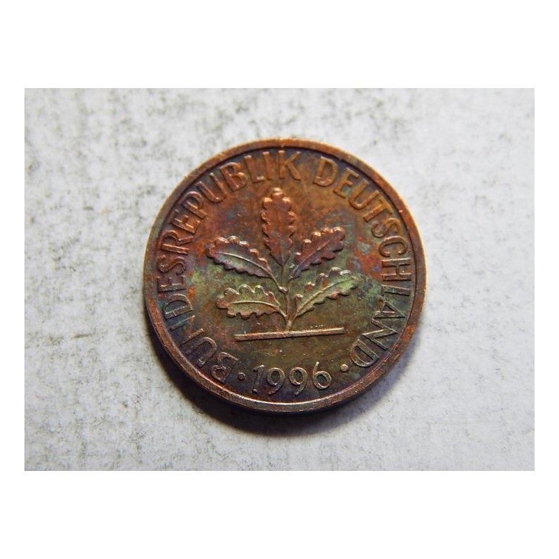 Německo BRD 1 Pfennig 1996 A XF-UNC č05855 Německo BRD 1 Pfennig 1996 A XF-UNC č05855