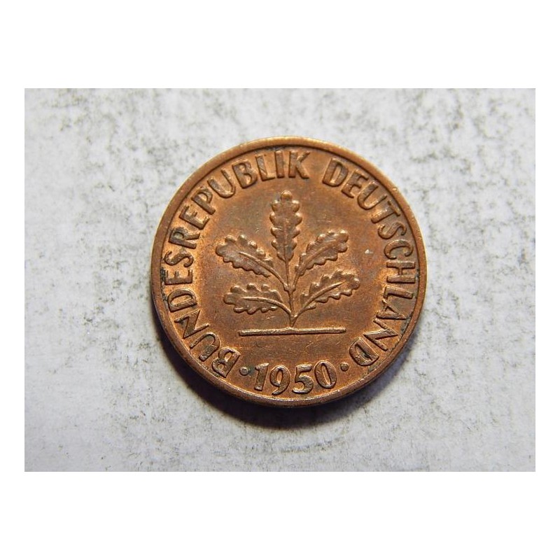 Německo BRD 1 Pfennig 1950 F XF č05768 Německo BRD 1 Pfennig 1950 F XF č05768
