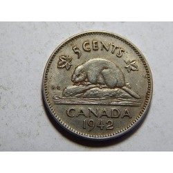 Kanada 5 Cents 1942 XF č05291 