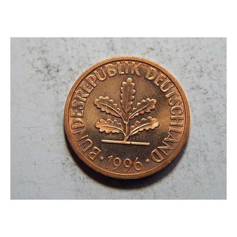 Německo BRD 2 Pfennig 1996 J UNC č05604 Německo BRD 2 Pfennig 1996 J UNC č05604