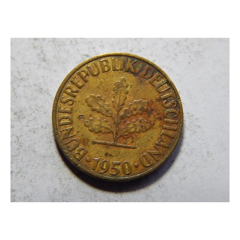 Německo BRD 5 Pfennig 1950 G XF č05606 Německo BRD 5 Pfennig 1950 G XF č05606