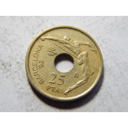 Španělsko 25 Pesetas 1990 XF č05596 