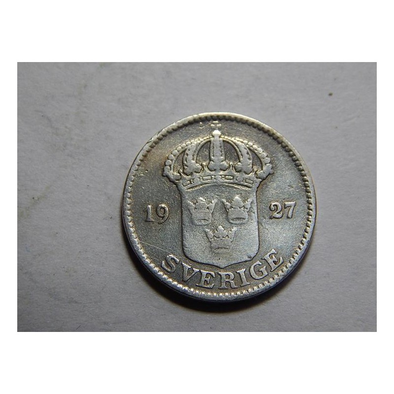Sweden 25 Öre 1927 W Ag VF č10578 Sweden 25 Öre 1927 W Ag VF č10578