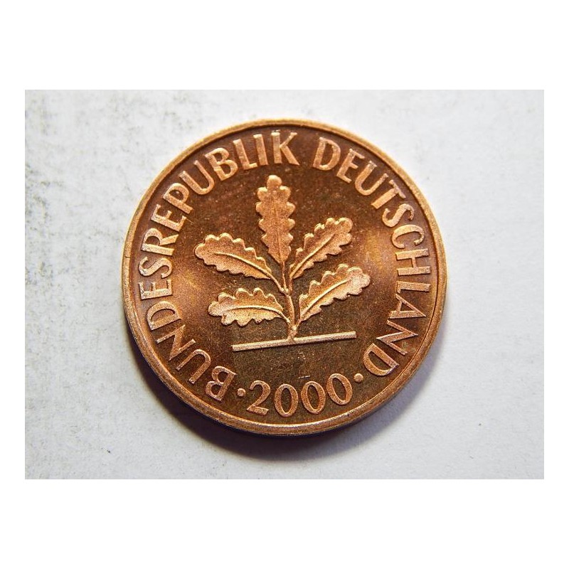 Německo BRD 2 Pfennig 2000 A UNC č05860 Německo BRD 2 Pfennig 2000 A UNC č05860