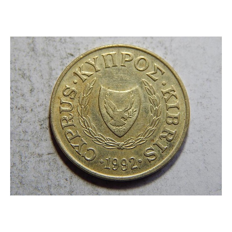 Kypr 5 Cents 1992 XF č05837 Kypr 5 Cents 1992 XF č05837
