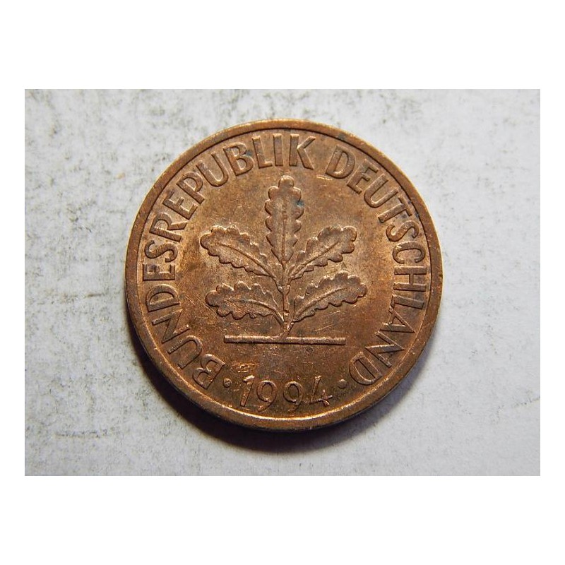 Německo BRD 2 Pfennig 1994 J XF č05730 Německo BRD 2 Pfennig 1994 J XF č05730