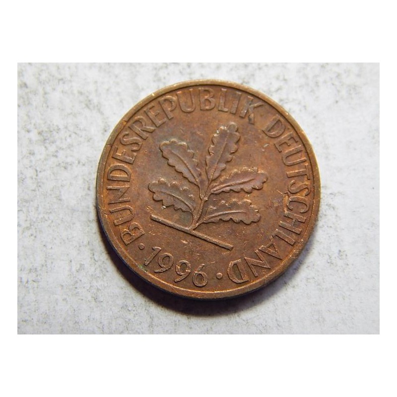 Německo BRD 2 Pfennig 1996 A F-VF č05716 Německo BRD 2 Pfennig 1996 A F-VF č05716